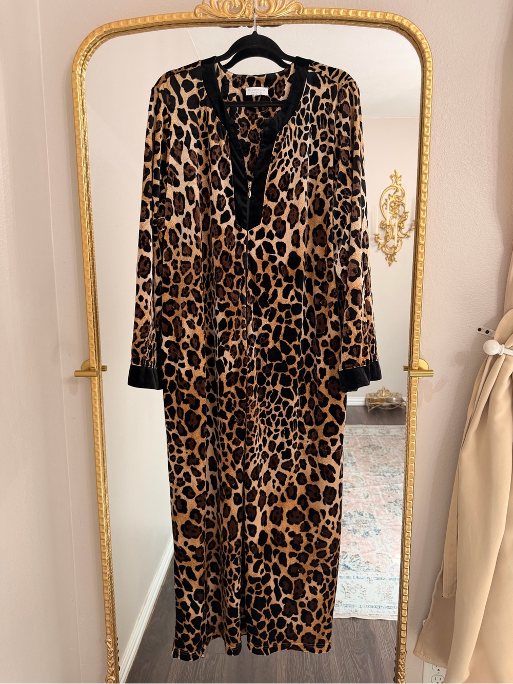 Charter Club Leopard Print Dress with Black Trim